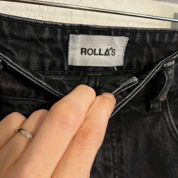 Rolla’s Dusters High Rise Slim Straight Leg Jeans Comfort Jet Black 25 - Picture 4 of 10